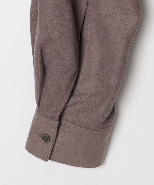 BAYFLOW（ベイフロー）の「[ストレッチ入りで動きやすい]フェイクスウェードシャツ（シャツ/ブラウス・レディース・ブラウン/モカ・FREE）」の8枚目の写真