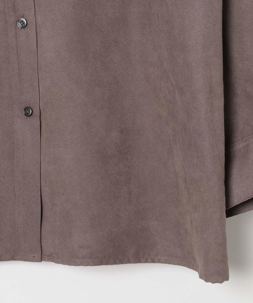 BAYFLOW（ベイフロー）の「[ストレッチ入りで動きやすい]フェイクスウェードシャツ（シャツ/ブラウス・レディース・ブラウン/モカ・FREE）」の9枚目の写真