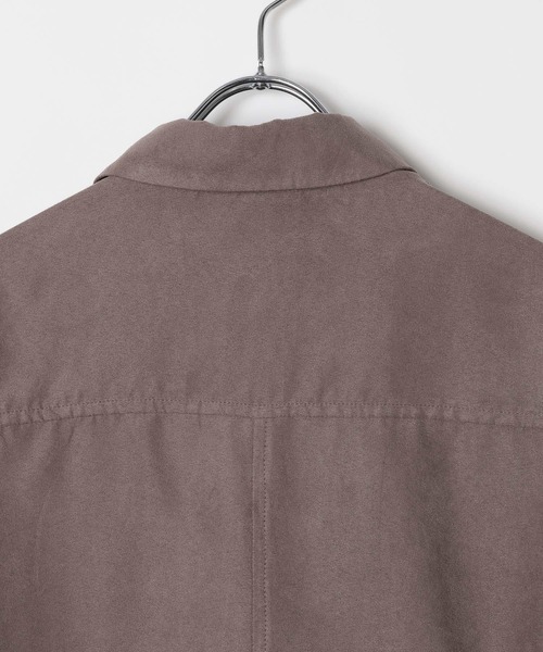 BAYFLOW（ベイフロー）の「[ストレッチ入りで動きやすい]フェイクスウェードシャツ（シャツ/ブラウス・レディース・ブラウン/モカ・FREE）」の10枚目の写真