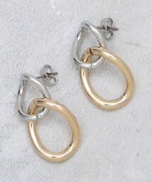 メタルリング2連ピアス