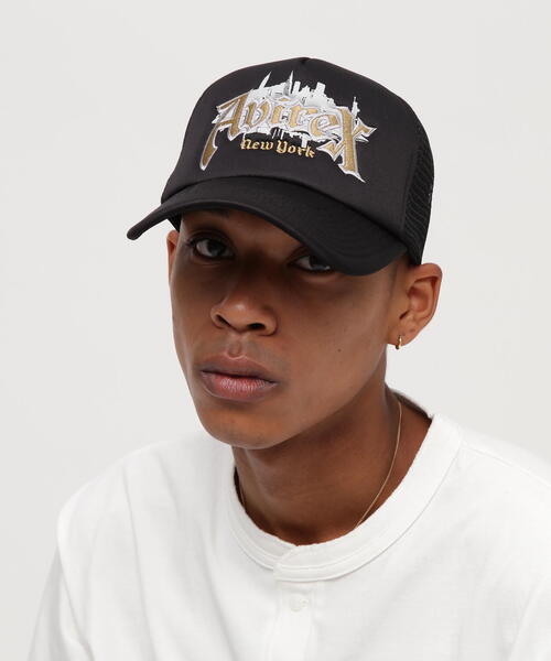 AVIREX（アヴィレックス）の「VARSITY BLOCK FONT MESH CAP / バーシティ ブロックフォント メッシュキャップ / AVIREX / アヴィレックス（キャップ・メンズ・ブラック/ホワイト・F）」の5枚目の写真