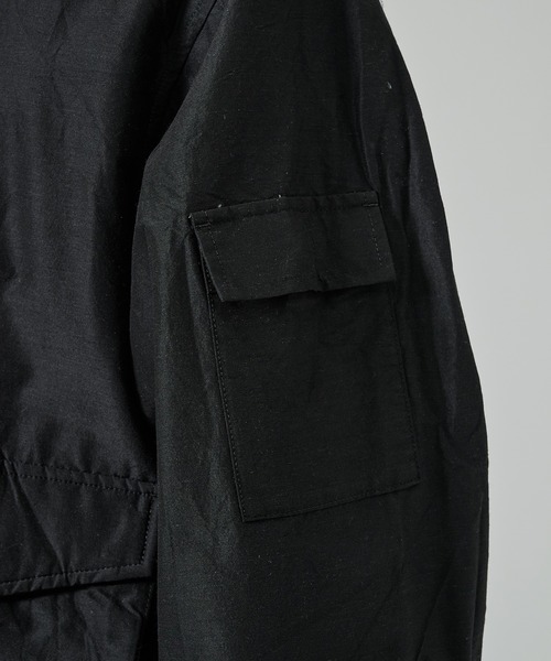 markaware（マーカウェア）の「【markaware/marka】ウールシルク高密度タイプライター / フライトジャケット, Chambray Black（ミリタリージャケット・メンズ・ブラック・1/2）」の11枚目の写真