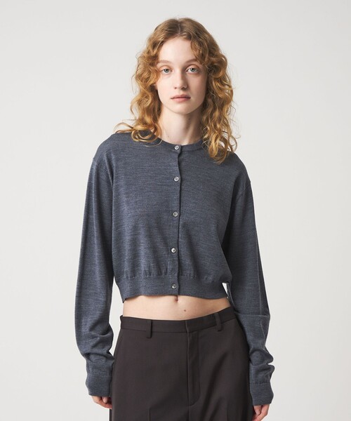 6(ロク)の「<6(ROKU)>ウール クロップド カーディガン(カーディガン/ボレロ・レディース・グレー系/ワイン・FREE)」の12枚目の写真