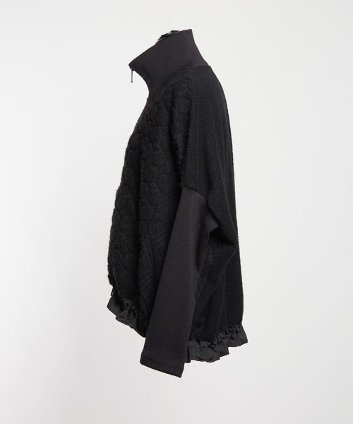 gomme（ゴム）の「Wライトパイル　ハイネックジャケット（その他アウター・レディース・ブラック/ネイビー/オートミール・MEDIUM）」の9枚目の写真