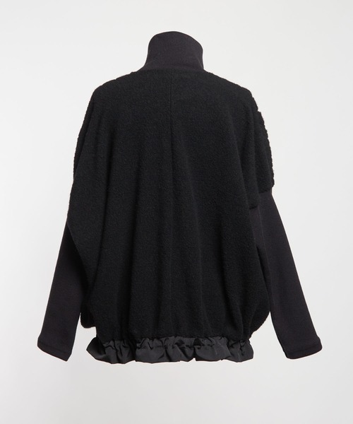 gomme（ゴム）の「Wライトパイル　ハイネックジャケット（その他アウター・レディース・ブラック/ネイビー/オートミール・MEDIUM）」の10枚目の写真