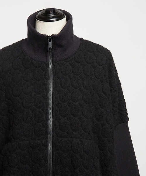 gomme（ゴム）の「Wライトパイル　ハイネックジャケット（その他アウター・レディース・ブラック/ネイビー/オートミール・MEDIUM）」の11枚目の写真