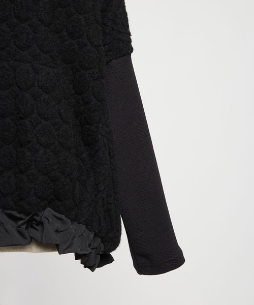 gomme（ゴム）の「Wライトパイル　ハイネックジャケット（その他アウター・レディース・ブラック/ネイビー/オートミール・MEDIUM）」の14枚目の写真