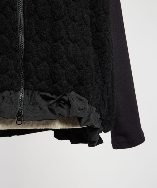 gomme（ゴム）の「Wライトパイル　ハイネックジャケット（その他アウター・レディース・ブラック/ネイビー/オートミール・MEDIUM）」の15枚目の写真
