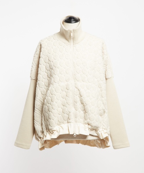 gomme（ゴム）の「Wライトパイル　ハイネックジャケット（その他アウター・レディース・ブラック/ネイビー/オートミール・MEDIUM）」の17枚目の写真