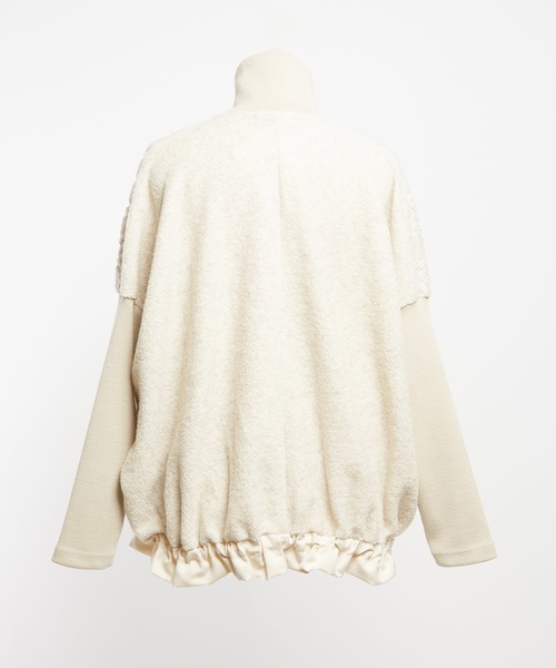 gomme（ゴム）の「Wライトパイル　ハイネックジャケット（その他アウター・レディース・ブラック/ネイビー/オートミール・MEDIUM）」の20枚目の写真