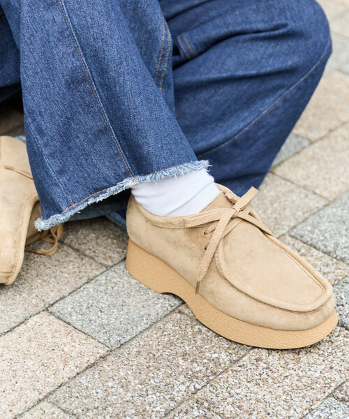 セール】限定展開 厚底 スウェード モカシン（モカシン/デッキシューズ