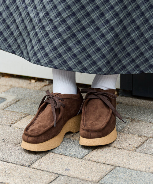 セール】限定展開 厚底 スウェード モカシン（モカシン/デッキシューズ