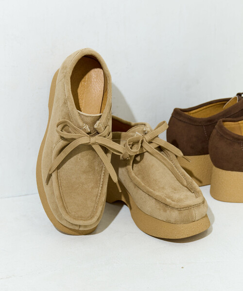 セール】限定展開 厚底 スウェード モカシン（モカシン/デッキシューズ