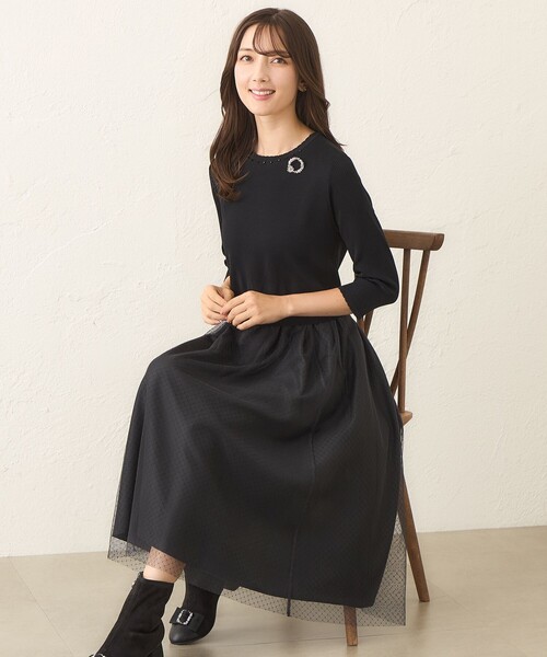 TO BE CHIC(トゥー ビー シック)の「ニットコンビ チュールワンピース(ワンピース・レディース・ブラック/ピンク系その他2・42/40)」の15枚目の写真