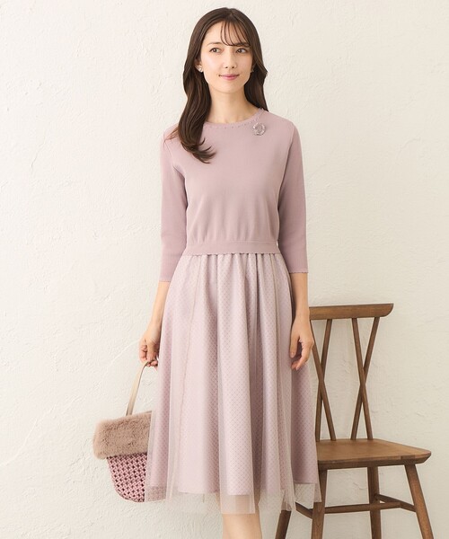 TO BE CHIC(トゥー ビー シック)の「ニットコンビ チュールワンピース(ワンピース・レディース・ブラック/ピンク系その他2・42/40)」の12枚目の写真