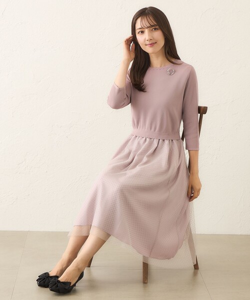 TO BE CHIC(トゥー ビー シック)の「ニットコンビ チュールワンピース(ワンピース・レディース・ブラック/ピンク系その他2・42/40)」の11枚目の写真