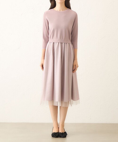 TO BE CHIC(トゥー ビー シック)の「ニットコンビ チュールワンピース(ワンピース・レディース・ブラック/ピンク系その他2・42/40)」の10枚目の写真