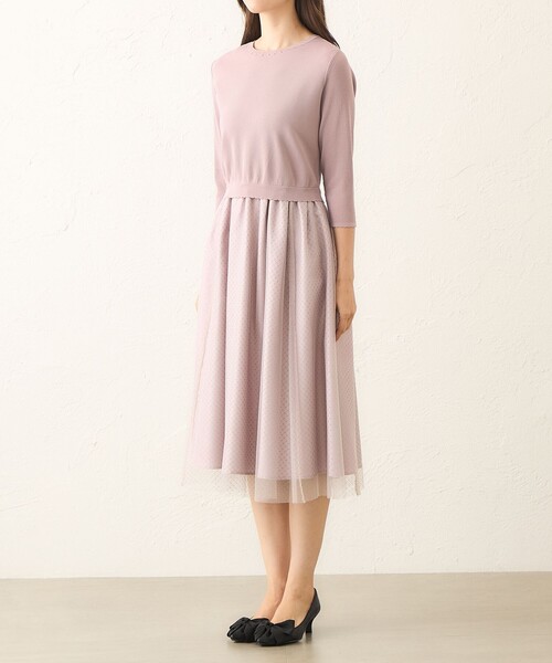TO BE CHIC(トゥー ビー シック)の「ニットコンビ チュールワンピース(ワンピース・レディース・ブラック/ピンク系その他2・42/40)」の9枚目の写真