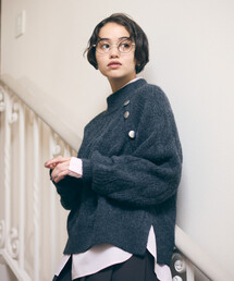 COMME CA ISM | ケーブル ボタンニット(ニット/セーター)