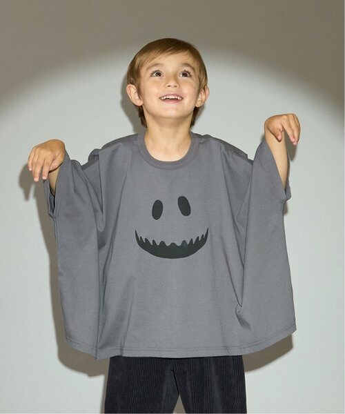 b・ROOM（ビールーム）の「【カイテキ天竺】変形オバケTシャツ（Tシャツ/カットソー・キッズ・アイボリー/ブラック/チャコール・L/M）」の3枚目の写真