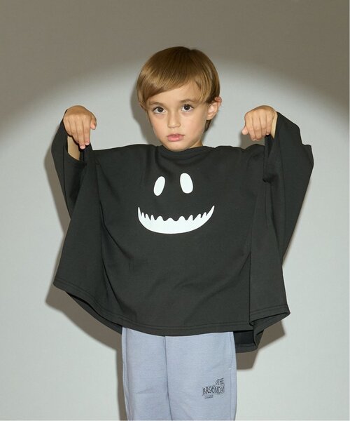 b・ROOM（ビールーム）の「【カイテキ天竺】変形オバケTシャツ（Tシャツ/カットソー・キッズ・アイボリー/ブラック/チャコール・L/M）」の2枚目の写真