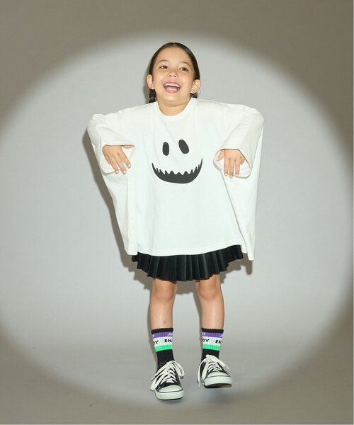 b・ROOM（ビールーム）の「【カイテキ天竺】変形オバケTシャツ（Tシャツ/カットソー・キッズ・アイボリー/ブラック/チャコール・L/M）」の19枚目の写真