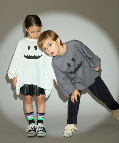 b・ROOM(ビールーム)の「【カイテキ天竺】変形オバケTシャツ(Tシャツ/カットソー・キッズ・アイボリー/ブラック/チャコール・L/M)」の10枚目の写真