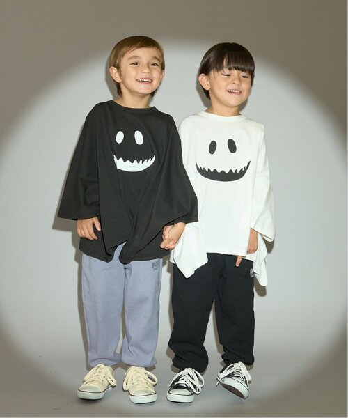 b・ROOM(ビールーム)の「【カイテキ天竺】変形オバケTシャツ(Tシャツ/カットソー・キッズ・アイボリー/ブラック/チャコール・L/M)」の4枚目の写真