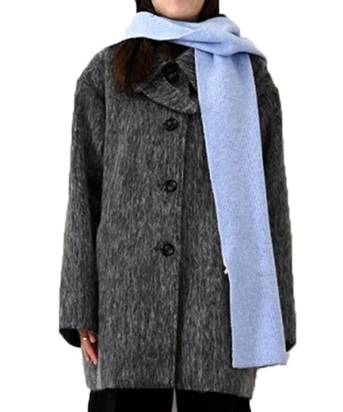 STYLEBLOCK(スタイルブロック)の「ニットフード付きマフラー(マフラー・レディース・ブラウン/アイボリー/ブラック/グレー/ブルー・M)」の8枚目の写真