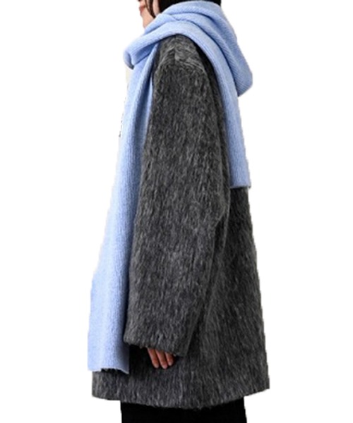 STYLEBLOCK(スタイルブロック)の「ニットフード付きマフラー(マフラー・レディース・ブラウン/アイボリー/ブラック/グレー/ブルー・M)」の11枚目の写真