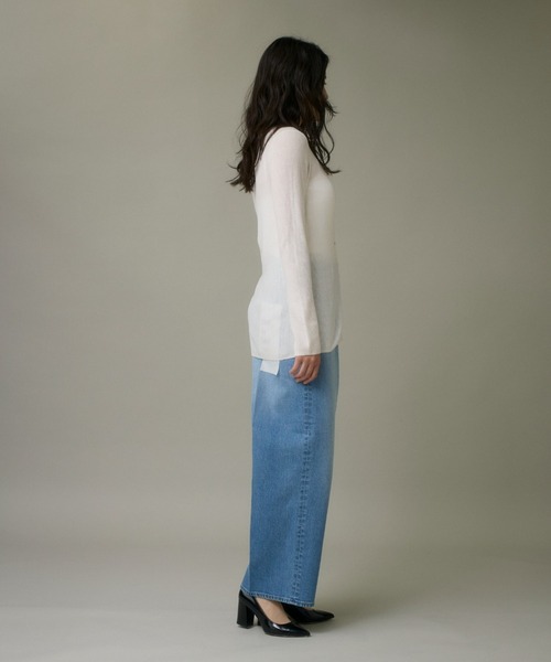 I.T.'S international（イッツインターナショナル）の「Vネックリブニットカーディガン《Melty air wool》（ニット/セーター・レディース・オフホワイト/グレー/ブラック/ブルー/ピンク・フリー）」の8枚目の写真