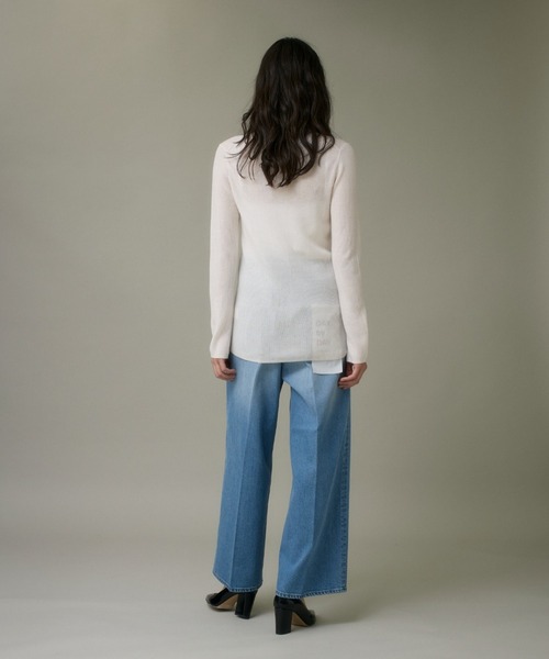 I.T.'S international（イッツインターナショナル）の「Vネックリブニットカーディガン《Melty air wool》（ニット/セーター・レディース・オフホワイト/グレー/ブラック/ブルー/ピンク・フリー）」の9枚目の写真