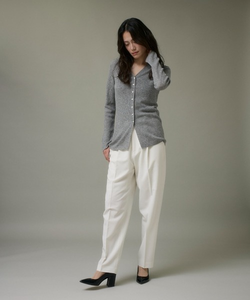 I.T.'S international（イッツインターナショナル）の「Vネックリブニットカーディガン《Melty air wool》（ニット/セーター・レディース・オフホワイト/グレー/ブラック/ブルー/ピンク・フリー）」の12枚目の写真