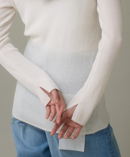 I.T.'S international（イッツインターナショナル）の「Vネックリブニットカーディガン《Melty air wool》（ニット/セーター・レディース・オフホワイト/グレー/ブラック/ブルー/ピンク・フリー）」の19枚目の写真