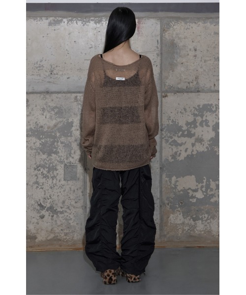 FANCY CLUB（ファンシークラブ）の「A'GEM/9 × .kom 『FANCY CLUB/ファンシークラブ』 LOW-RISE NYLON SHIRRING PANTS/ナイロン シャーリング パンツ（その他パンツ・レディース・ブラック・FREE）」の6枚目の写真