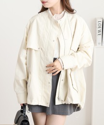 OMNES（オムネス）の「撥水加工ナイロン裾ドローコードAラインブルゾン（マウンテンパーカー）」