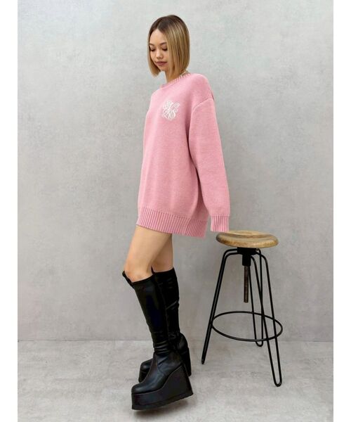 EVRIS(エヴリス)の「ワンポイントバックオープンニットトップス(ニット/セーター・レディース・アイボリー/グレー/ピンク/ネイビー・FREE)」の7枚目の写真