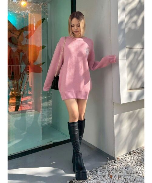 EVRIS(エヴリス)の「ワンポイントバックオープンニットトップス(ニット/セーター・レディース・アイボリー/グレー/ピンク/ネイビー・FREE)」の13枚目の写真