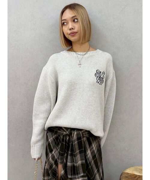 EVRIS(エヴリス)の「ワンポイントバックオープンニットトップス(ニット/セーター・レディース・アイボリー/グレー/ピンク/ネイビー・FREE)」の15枚目の写真