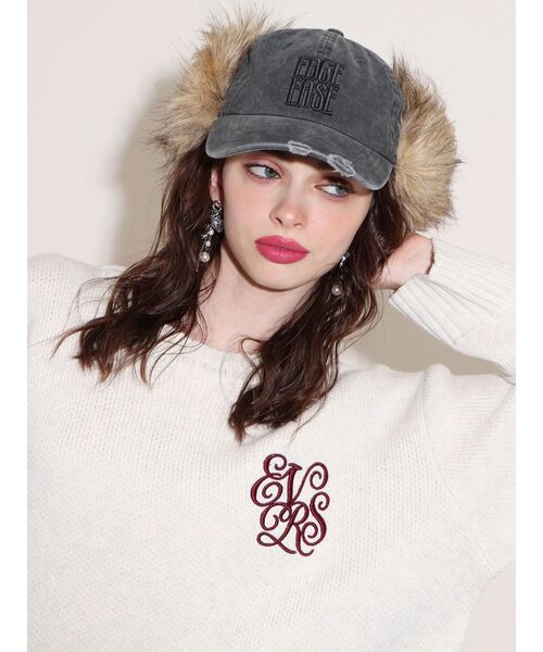 EVRIS(エヴリス)の「ワンポイントバックオープンニットトップス(ニット/セーター・レディース・アイボリー/グレー/ピンク/ネイビー・FREE)」の21枚目の写真