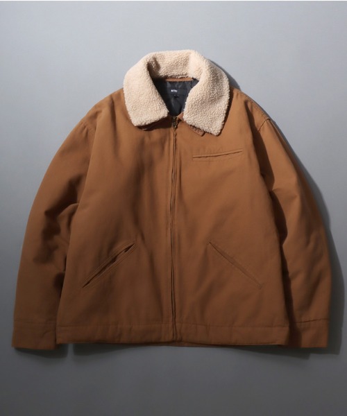 SITRY（シトリー）の「SITRY Boa and Corduroy Collar Duck Jacket/別注 2WAY 衿ボア 衿コーデュロイ 脱着 オーバーサイズ ダックジャケット デトロイトジャケット ブルゾン（ブルゾン・メンズ・ブラック/ブラウン/ブラック系その他・LL/L/M）」の3枚目の写真