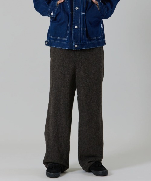 BY THE BAY(バイザベイ)の「【UNFRM OUTDOOR STANDARD:ユニフォームアウトドアスタンダード】BRITISH VINTAGE TWEED WIDE PANTS/ツイードワイドパンツ(その他パンツ・レディース・ヘザーグレー/ダークブラウン・X-SMALL/SMALL)」の1枚目の写真