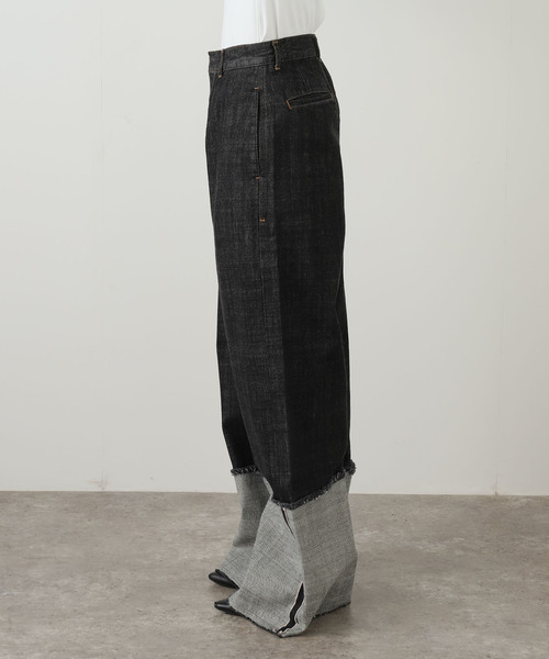 LIVINGTONE（リヴィントーン）の「LIVINGTONE DOLK-TURN UP LONG LT-DOLK-05：デニムパンツ（デニムパンツ・レディース・ブラック・MEDIUM）」の5枚目の写真