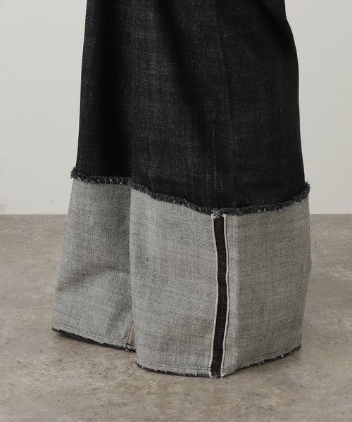 LIVINGTONE（リヴィントーン）の「LIVINGTONE DOLK-TURN UP LONG LT-DOLK-05：デニムパンツ（デニムパンツ・レディース・ブラック・MEDIUM）」の11枚目の写真