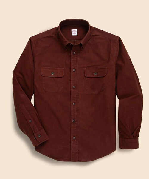 BROOKS BROTHERS（ブルックスブラザーズ）の「コットン　シャモアクロス　ダブルポケット　カジュアルシャツ　Traditional Fit（シャツ/ブラウス・メンズ・カーキ/ブラウン/グレー・X-LARGE/SMALL/MEDIUM/LARGE）」の2枚目の写真