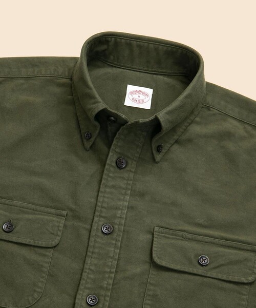 BROOKS BROTHERS（ブルックスブラザーズ）の「コットン　シャモアクロス　ダブルポケット　カジュアルシャツ　Traditional Fit（シャツ/ブラウス・メンズ・カーキ/ブラウン/グレー・X-LARGE/SMALL/MEDIUM/LARGE）」の8枚目の写真