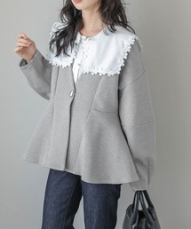 ペプラム」に該当するノーカラージャケットファッション通販