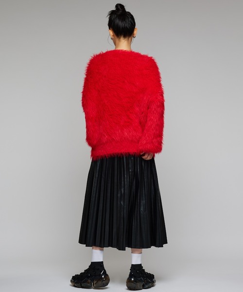 Narcissus（ナルシス）の「【ユニセックスデザイン】シャギーカーディガン/オーバーサイズ/カラー《動画あり》（カーディガン/ボレロ・レディース・イエロー/レッド/ブラック・FREE）」の10枚目の写真