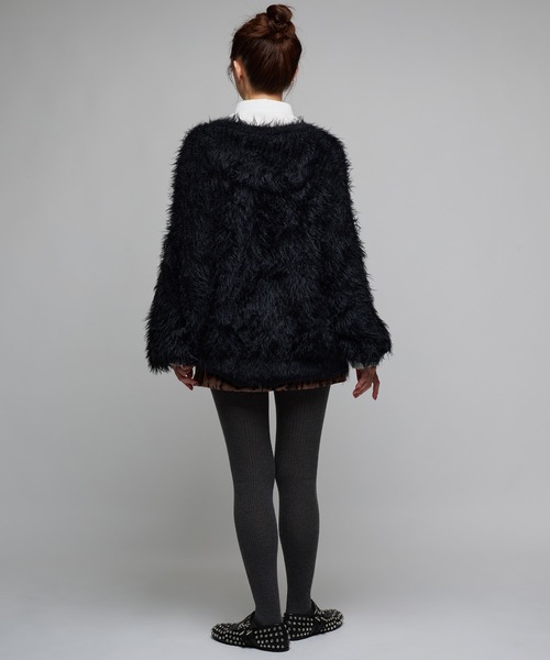 Narcissus（ナルシス）の「【ユニセックスデザイン】シャギーカーディガン/オーバーサイズ/カラー《動画あり》（カーディガン/ボレロ・レディース・イエロー/レッド/ブラック・FREE）」の5枚目の写真