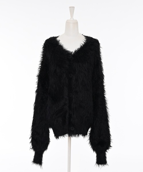 Narcissus（ナルシス）の「【ユニセックスデザイン】シャギーカーディガン/オーバーサイズ/カラー《動画あり》（カーディガン/ボレロ・レディース・イエロー/レッド/ブラック・FREE）」の11枚目の写真